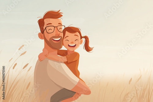 A touching moment between father and child, sharing a warm embrace and laughter, perfect for celebrating Father’s Day with love and joy.

