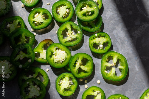 Fresh cut jalapeños