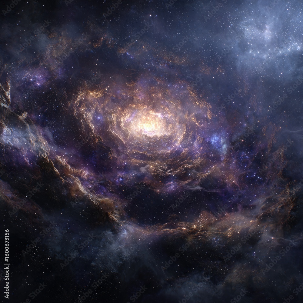 Fototapeta premium Colorful Spiral Galaxy In Deep Space