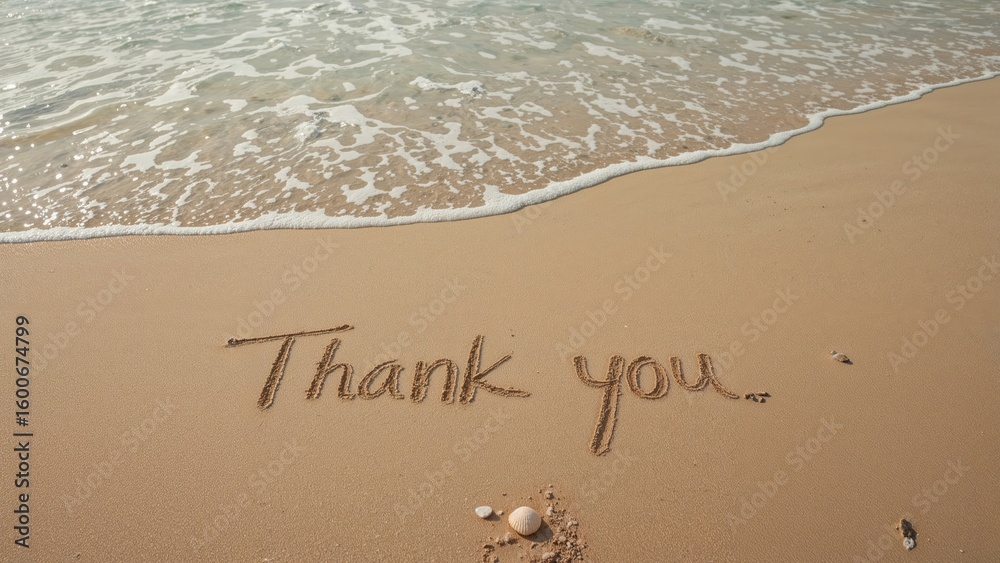 Fototapeta premium Appreciation written on sandy shore