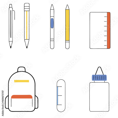 “Flat School Supplies Icon Set – Back to School Theme”
Character 