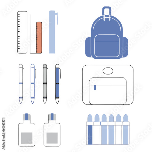 “Flat School Supplies Icon Set – Back to School Theme”
Character 