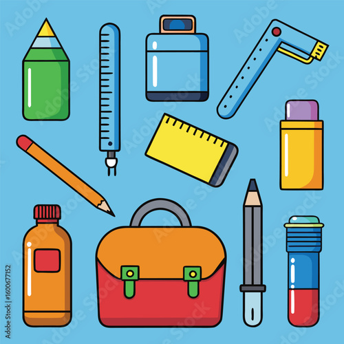 “Flat School Supplies Icon Set – Back to School Theme”
Character 