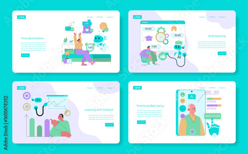 AI Integration in Daily Life Vector Illustration