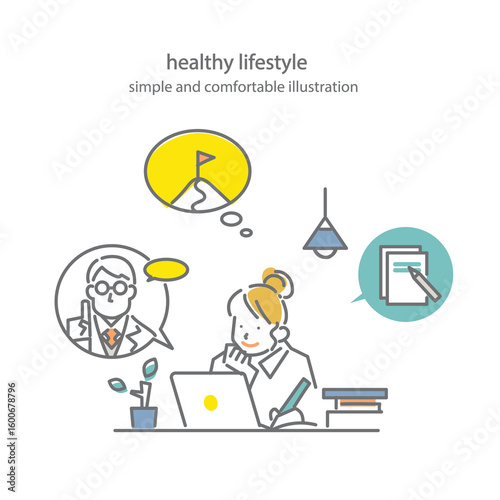 A comfortable lifestyle: simple and stylish line drawing illustrations