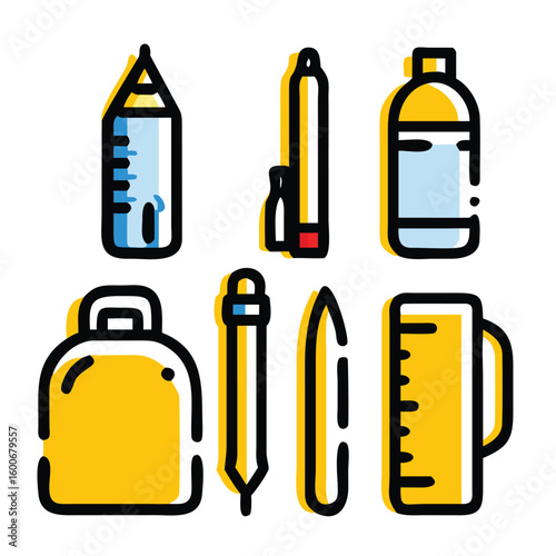 “Flat School Supplies Icon Set – Back to School Theme”
Character 