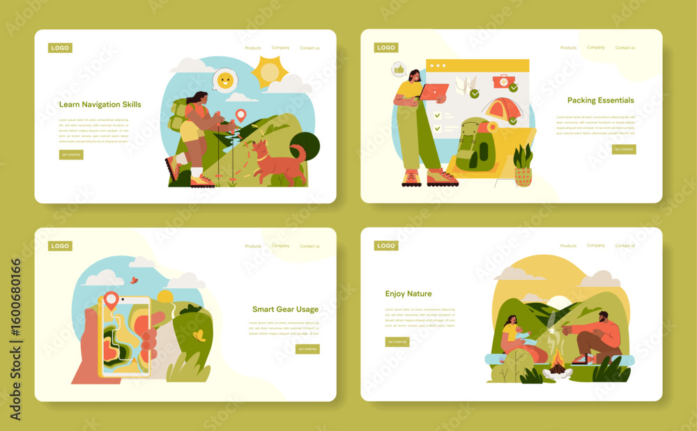 Fototapeta premium Vector Illustration of Outdoor Adventure Exploration