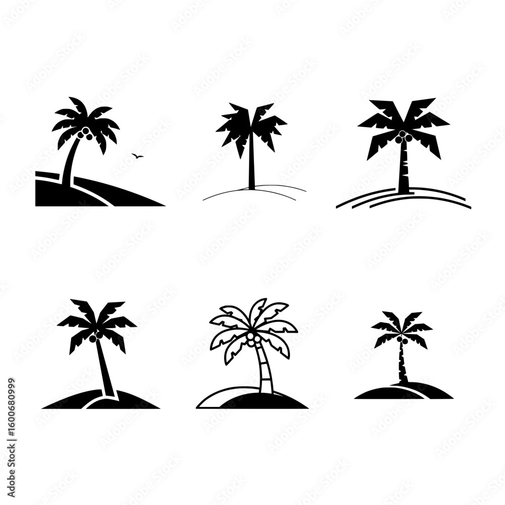 Fototapeta premium vector set of palm trees