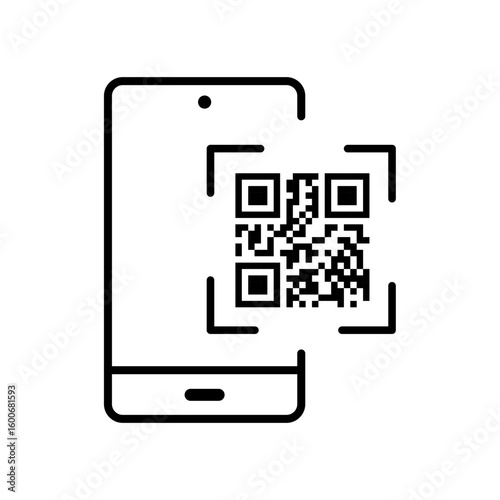 Phone and QR code scanner icon