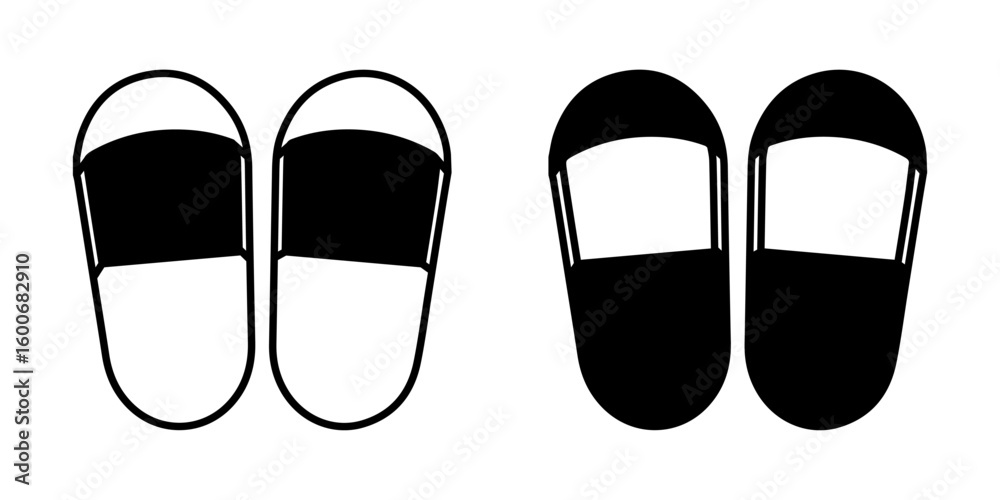 slippers icon white on background slippers icon white on background