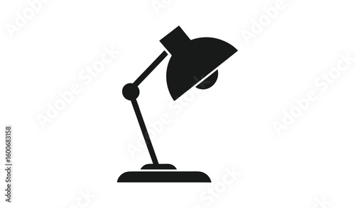 Black silhouette of an adjustable desk lamp
