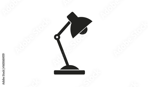 Simple black silhouette of an adjustable desk lamp