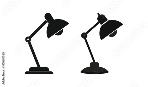 Two silhouette desk lamps with adjustable arms