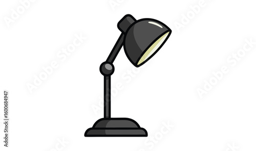 Simple black adjustable desk lamp illustration