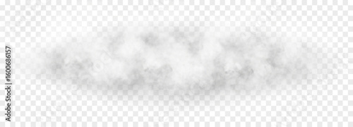 Fog or smoke isolated transparent background. White cloud, fog, smog, dust, steam