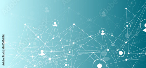 Network background. Connections with points, lines. Vector technology background