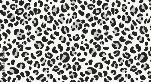 Seamless leopard print pattern in black and white for fashion and desi