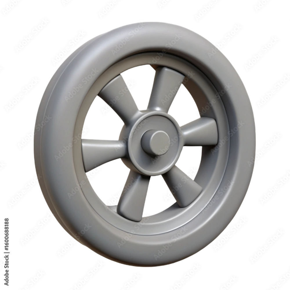 Obraz premium 3d rendered grey cart wheel illustration isolated on black background for design projects