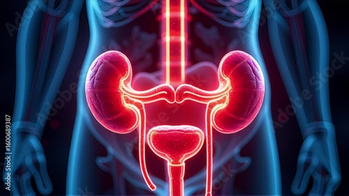 Human Kidney Anatomy: Detailed 3D Medical Visualization