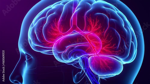 Human Brain Anatomy: 3D Animated Visualization of Cerebral Blood Vessels