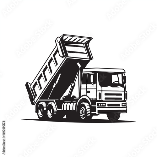 Heavy Duty Dump Truck Silhouette Illustration