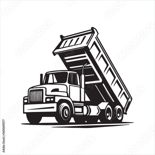 Heavy Duty Dump Truck Silhouette Illustration