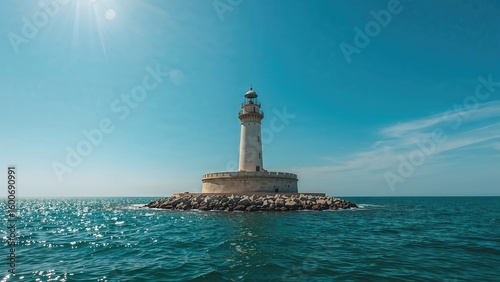 Bright daylight by the beacon tower