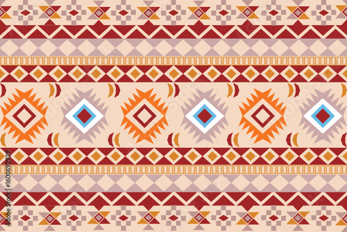 geometric pattern composed of multiple horizontal bands. The pattern exhibits a rhythmic flow and cultural richness, often associated with traditional woven textiles or folk-inspired designs.