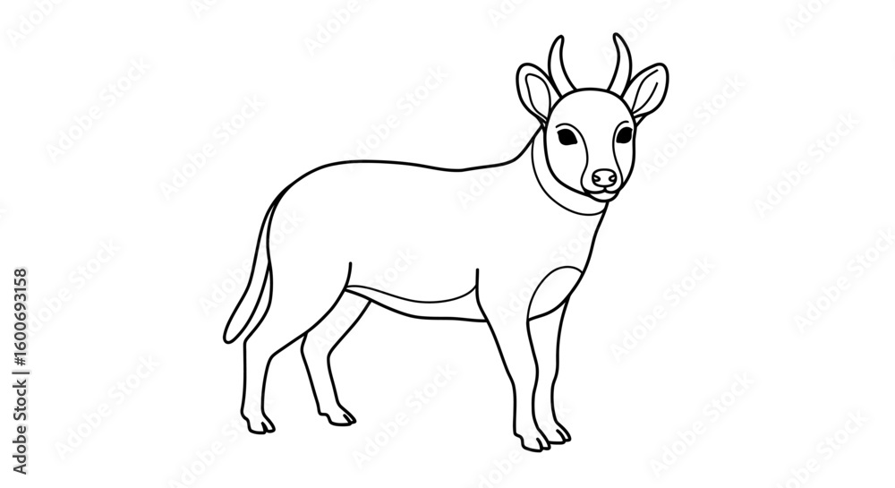 Obraz premium Sketch of Deer: A detailed monochrome sketch of a deer, highlighting its graceful form and capturing the essence of a wild creature.
