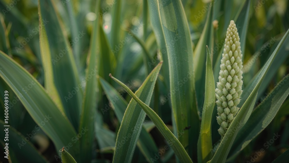 Fototapeta premium Fuzzy shot showcasing a Sansevieria flower