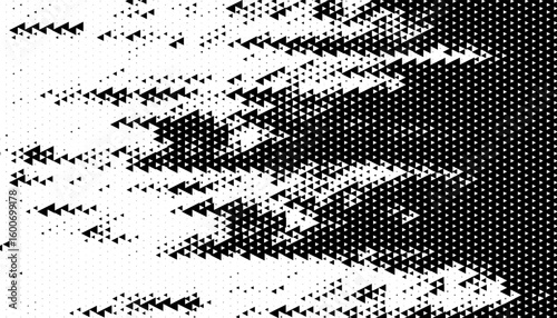 Black and white abstract halftone pattern with geometric shapes for sporty background and jersey design. Vector Format Illustration 