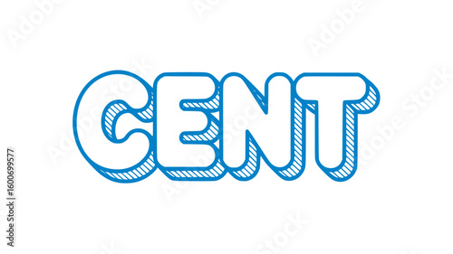 Blue Cent Sign.