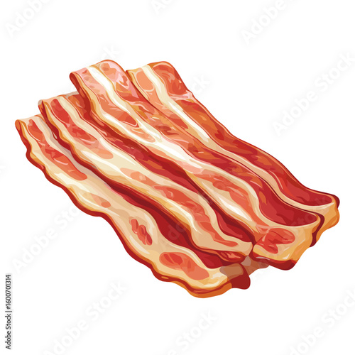 A delicious piece of bacon clipart, vector illustration
