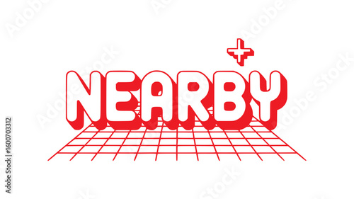 Nearby Plus Sign Retro Design.