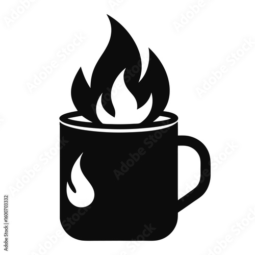 Fiery Hot Drink Mug Silhouette