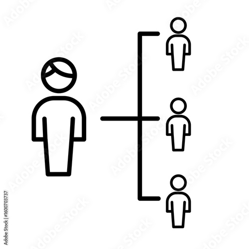 Team leader and subordinate structure - vector icon