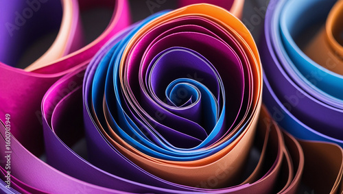 curled paper strips in vibrant colors