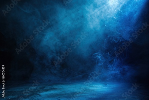 stylist and royal Empty dark abstract dark blue background, Rays of neon light in the dark, spotlights