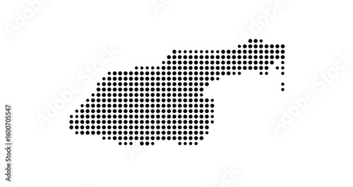 Symbol Map of the Island Læso (Denmark) showing the island with just a few black dots