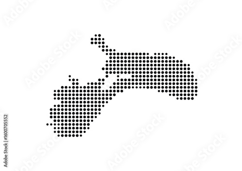 Принти на полотні Symbol Map of the Island Mon (Denmark) showing the island with just a few black