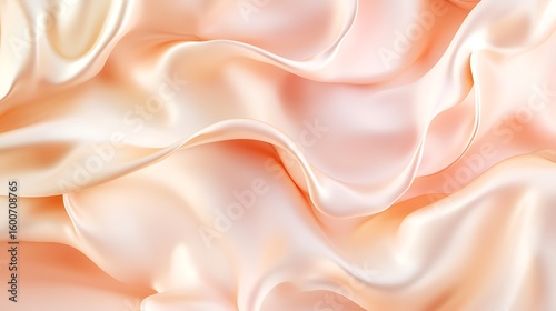 Delicate silk fabric background with soft folds and flowing texture for elegant designs