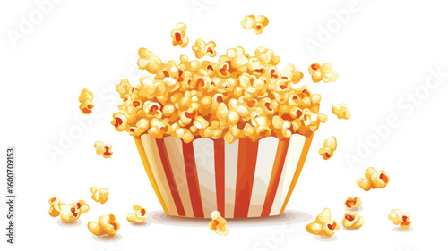 Tasty Popcorn Illustration on White Background for Snack Lovers