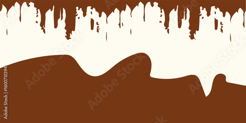 Chocolate background of Modern poster, dynamic splashes and drops. Vector illustration in a flat style of minimalism EPS.10
