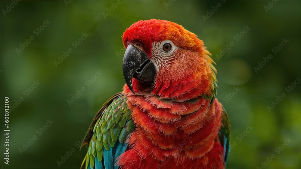 Fototapeta premium Bright feathers illuminate the beauty of parrots