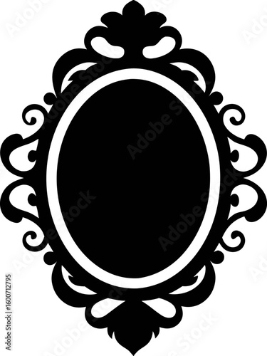 Ornate Decorative Wall Mirror Silhouette