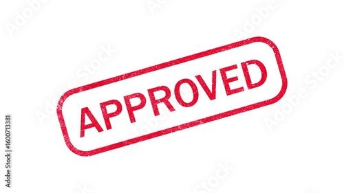 Approved rubber stamp symbol approve approval confirmed accepted validated animated with white background ink badge label symbol
