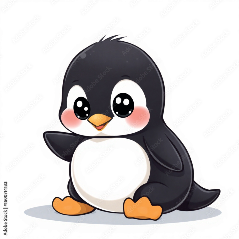 Fototapeta premium cute baby penguin bird