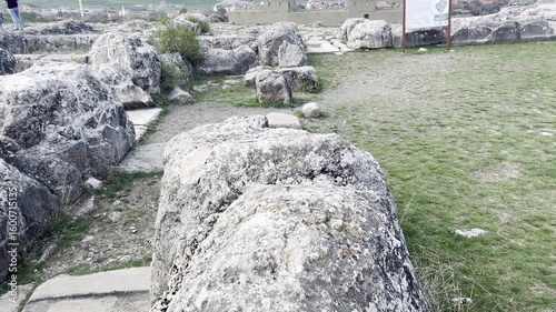 Hattusa, also Hattuşa, Ḫattuša, Hattusas, or Hattusha, was the capital of the Hittite Empire in the late Bronze Age during two distinct periods. Its ruins lie near modern Boğazkale, Turkey
