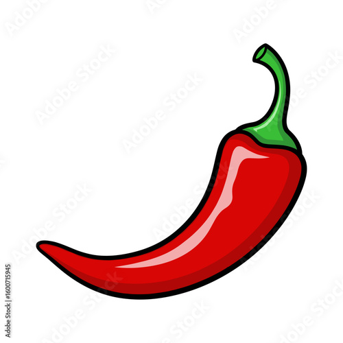 Red chili pepper illustration on isolated background
