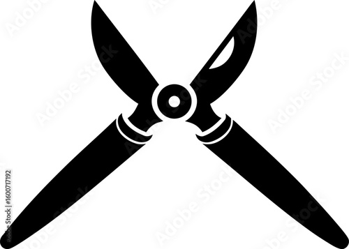 Gardening Secateurs Black and White Illustration